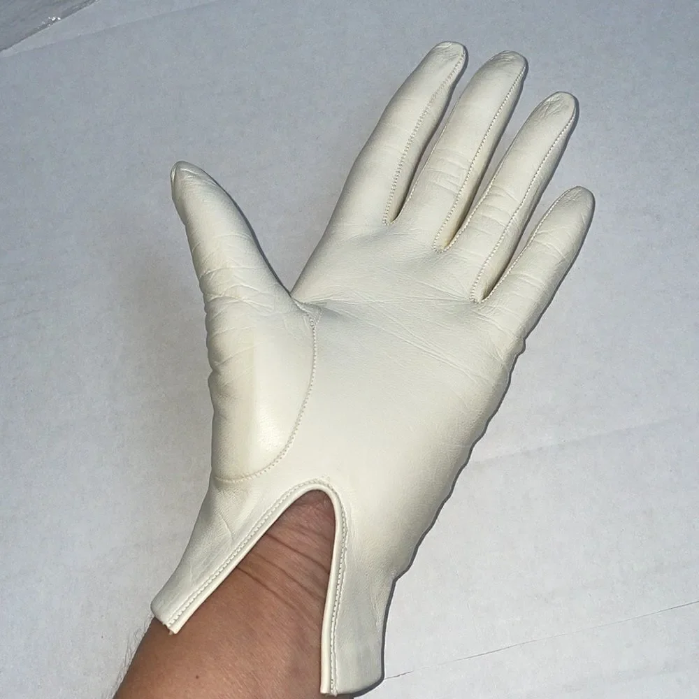 ‎Vtg Lavabile cream colored leather gloves